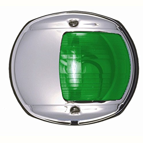 Perko LED Side Light - Green - 12V - Chrome Plated Housing Marine , Boating Equipment
