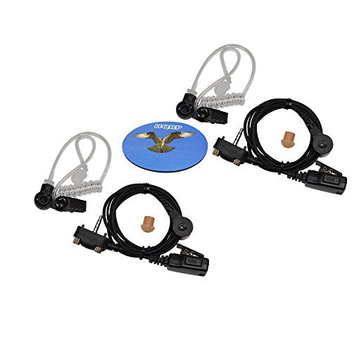 HQRP 2-Pack Acoustic Tube Earpiece Headset PTT Mic for LegecyPL1145 / PL2215P / PL2245 / PL2245P / PL2415 / PL2445 / PL5151 / PL5161 / PL5164 + HQRP Coaster