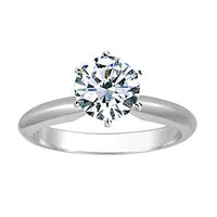 1/3 0.33 Carat Round Solitaire 14K White Gold IGI Certified Diamond Engagement Ring (F-G Color I1-I2 Clarity)