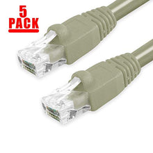 Load image into Gallery viewer, GRANDMAX CAT6A 10&#39; FT Gray RJ45, 550MHz, UTP Ethernet Network Patch Cable Snagless/Molded Bubble Boot, 5 Pack
