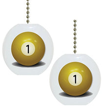 Load image into Gallery viewer, Set of 2 Billiards 1 Ball Solid Ceramic Fan Pulls
