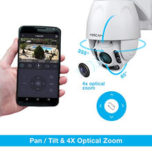 Load image into Gallery viewer, Foscam Outdoor PTZ (4x Optical Zoom) HD 1080P WiFi Security Camera - Pan Tilt Wireless IP Camera with Night Vision up to 196ft, IP66 Weatherproof Shell, WDR, Motion Alerts, and More (FI9928P),White
