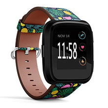 Load image into Gallery viewer, Replacement Leather Strap Printing Wristbands Compatible with Fitbit Versa - Flamingo Pineapple Floral Pattern
