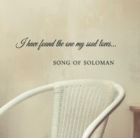 I have found the one my soul loves... Song of Soloman Vinyl Decal Matte Black Decor Decal Skin Sticker Laptop