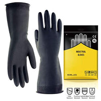 Chemical Resistant Gloves,Safety Work Cleaning Protective Heavy Duty Industrial Gloves,Natural Latex 12.2