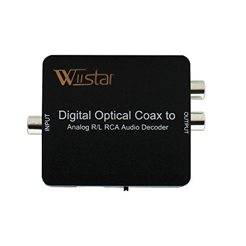 Optical SPDIF Toslink/Coaxial Digital to Analog Audio Decoder Converter with PCM, 5.1 Digital & DTS Support