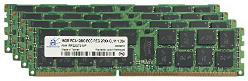 Adamanta 64GB (4x16GB) Server Memory Upgrade for Dell PowerEdge R720xd DDR3 1600Mhz PC3-12800 ECC Registered 2Rx4 CL11 1.35v