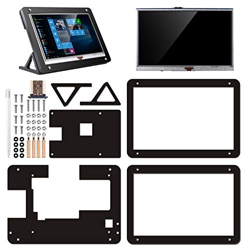 kuman 5 inch Resistive Touch Screen with Protective Case 800x480 HDMI TFT LCD Display Module for Raspberry Pi 3B+/3B 2 Model B RPi 1 B B+ A A+ SC5AC (5 inch Raspberry pi Display with Protection case)