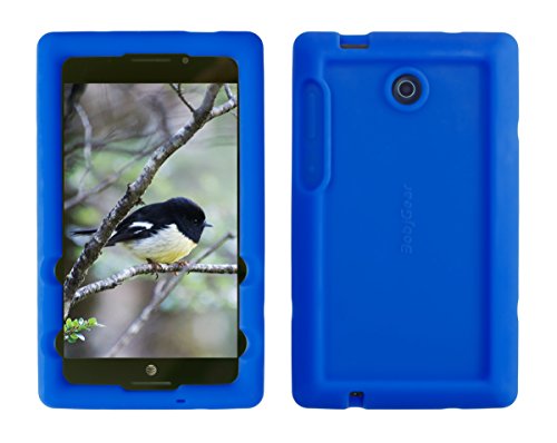 Bobj Rugged Case for ASUS K00X, MeMO Pad 7 LTE ME375CL - BobjGear Custom Fit - Patented Venting - Sound Amplification - BobjBounces Kid Friendly (Batfish Blue)