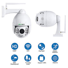 Load image into Gallery viewer, SV3C PTZ WiFi Camera Outdoor, HD 1080P 5X Optical Zoom IP Motion Camera, 360 Wide Angle, HD 197ft IR Night Vision, Humanoid Motion Detect, Two Way Audio, IP66 Waterproof, RTSP, 24/7 SD Card Record
