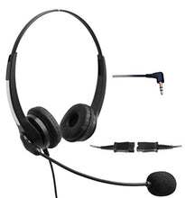 Load image into Gallery viewer, 4Call K702NQJ25 2.5 Corded Headset with Noise Canceling Mic for Polycom Cisco Linksys SPA Grandstream Panasonic Gigaset &amp; Zultys Office IP Telephone &amp; Cordless Dect Phones with 2.5mm Headphone Jack
