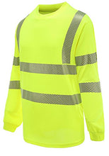 Load image into Gallery viewer, 360 USA Brand Mesh Dry Long Sleeve Reflective T-Shirt - ANSI Class 2 Yellow
