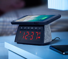 Load image into Gallery viewer, Aluratek ABQC01F Bluetooth Streaming FM Clock Radio with Qi Wireless Charging Pad
