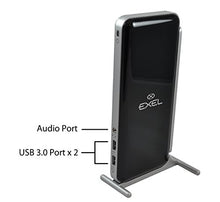 Load image into Gallery viewer, Exel USB 3.0/2.0 Universal Docking Station with Gigabit Ethernet, HDMI, DVI, VGA Outputs Audio for Windows 10, 8.1, 8, 7, Mac OS &amp; Android 6.0 (OTG) higher. DL- 3900 Chip - With Accessories Kit
