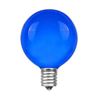 Novelty Lights 25 Pack G40 Outdoor Globe Replacement Bulbs, Blue, C7/E12 Candelabra Base, 5 Watt