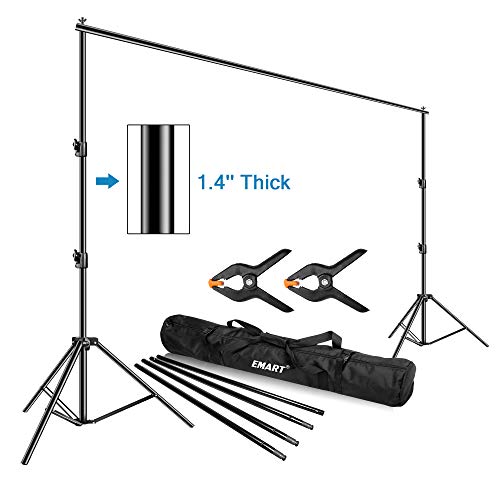 Emart Photo Video Studio Backdrop Stand, 10 x 12ft Heavy Duty Adjustable Photography Muslin Background Support System Kit