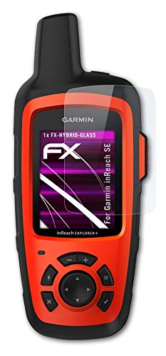 atFoliX Plastic Glass Protective Film Compatible with Garmin inReach SE Glass Protector, 9H Hybrid-Glass FX Glass Screen Protector of Plastic