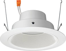 Load image into Gallery viewer, Juno Lighting G4 DB 06LM 30K 90CRI 120 FRPC WWH Juno J6RL 6 Inch Baffle Retrofit Trim in White, 3000K, 90 CRI, 11.4W, 600 Lumens
