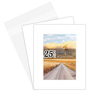 Golden State Art, Acid-Free Pre-Cut 8x10 White Picture Mat Sets. Includes Pack of 25 White Core Bevel Cut Mats for 5x7 Photos, 25 Backing Boards and 25 Crystal Clear Plastic Bags