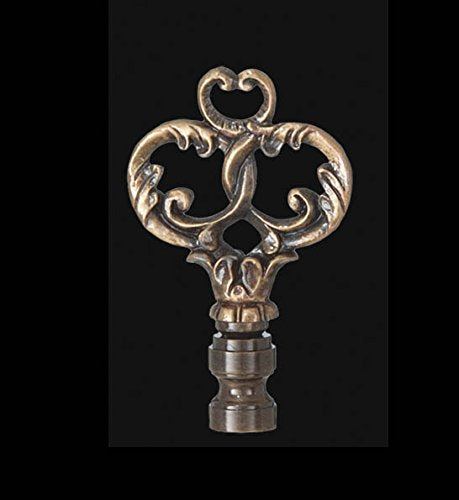 B&P Lamp Victorian Cast Brass Finial, 3 Inch Ht, 1/4-27 Tap