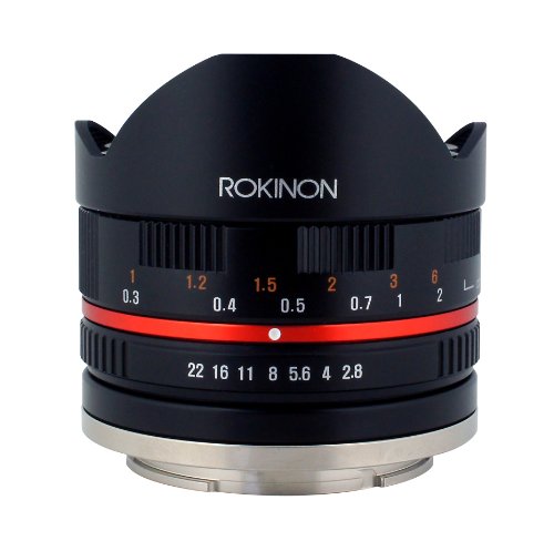 Rokinon 8mm F2.8 UMC Fisheye II (Black) Fixed Lens for Canon EF-M Mount Compact System Cameras (RK8MBK28-M)