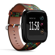 Load image into Gallery viewer, Replacement Leather Strap Printing Wristbands Compatible with Fitbit Versa - Abstract Rainbow Fractal Pattern Background
