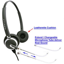 Load image into Gallery viewer, Voice Tube Mic Binaural Customer Service Center Phone Headset Compatible with Avaya 4621 4622 4624 4625 4630 5410 5420 5610 Phone - HIC Quick Disconnect Headset

