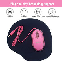 Load image into Gallery viewer, Mini Optical Wired Ergonomic Mouse LED Light Pink Computer Notebook Laptop Mice for Children and Lady by SOONGO
