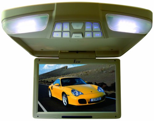 Tview T138ADVFD-TN 13-Inch Car Flip Down Monitor with Built-in DVD Player (Tan)