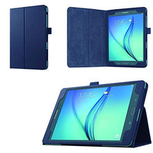 Load image into Gallery viewer, Asng Samsung Galaxy Tab A 9.7 Folio Case - Slim Fit Premium Vegan Leather Cover for Samsung Tab A 9.7-Inch Tablet SM-T550, SM-P550 (with Auto Sleep/Wake Feature) (Drak Blue)

