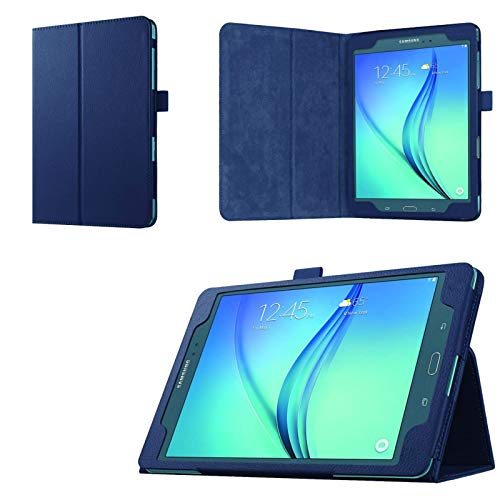 Asng Samsung Galaxy Tab A 9.7 Folio Case - Slim Fit Premium Vegan Leather Cover for Samsung Tab A 9.7-Inch Tablet SM-T550, SM-P550 (with Auto Sleep/Wake Feature) (Drak Blue)