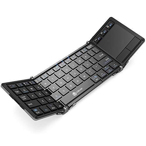 I Clever Bluetooth Keyboard, Bk08 Folding Keyboard With Sensitive Touchpad (Sync Up To 3 Devices), Po