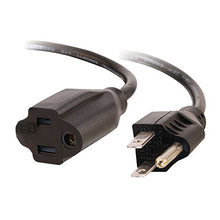 Load image into Gallery viewer, C2G 29929 16 AWG Outlet Saver Power Extension Cord (NEMA 5-15P to NEMA 5-15R) TAA Compliant, Black (2 Feet, 0.60 Meters)
