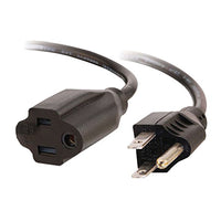 C2G 29929 16 AWG Outlet Saver Power Extension Cord (NEMA 5-15P to NEMA 5-15R) TAA Compliant, Black (2 Feet, 0.60 Meters)