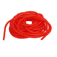 Aexit 10mm Dia. Electrical equipment Flexible Spiral Tube Cable Wire Wrap Computer Manage Cord Red 20 Meter Length