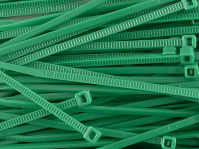 8 Inch Green Miniature Cable Tie - 100 Pack