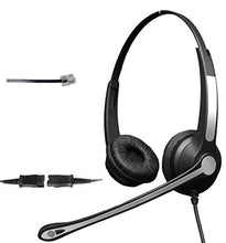 Load image into Gallery viewer, 4Call K702FQKM Corded RJ Telephone Headset with NC Mic for Snom 320 870 Panasonic KX-T Avaya Cisco Grandstream GXP1400 GXP2140 GXV3275 Yealink SIP-T19P T48G Altigen Cortelco &amp; Huawei Office IP Phones
