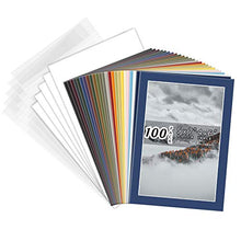 Load image into Gallery viewer, Golden State Art, Pack of 100 Pcs of 5x7 Mix Color Picture Mats Mattes Matting for 4x6 Photo + Backing + Bags
