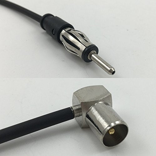 12 inch RG188 AM/FM MALE to DVB Pal Male Angle Pigtail Jumper RF coaxial cable 50ohm Quick USA Shipping