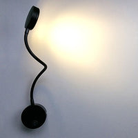LUMINTURS(TM) 5W LED Wall Sconces Picture Spot Lamp Fixture Flexible Pipe Button Light Warm White
