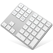 Load image into Gallery viewer, Bluetooth Numeric Keypad, Rechargeable Aluminum 34-Key Number Pad SlimExternal Numpad Keyboard Data Entry Compatible for MacBook, MacBook Air/Pro, iMac Windows Laptop Surface Pro etc
