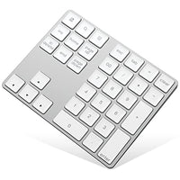 Bluetooth Numeric Keypad, Rechargeable Aluminum 34-Key Number Pad SlimExternal Numpad Keyboard Data Entry Compatible for MacBook, MacBook Air/Pro, iMac Windows Laptop Surface Pro etc