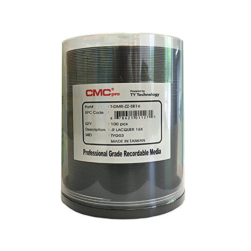 CMC Pro - Powered by TY Technology 16x 4.7GB DVD-R Silver Thermal in Cake Box - 100 Pack