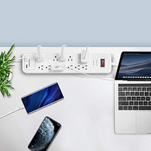 Load image into Gallery viewer, 12 Outlets Power Strip Surge Protector, 2 USB Ports Powerstrip,Huntkey Electric Power Strips with Surge Protection, 6-Foot Heavy Extension Cord,5V/2.4A Extension Cord with Multiple Outlets,White
