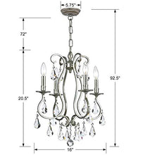 Load image into Gallery viewer, Ashton 4 Light Clear Crystal Silver Mini Chandelier
