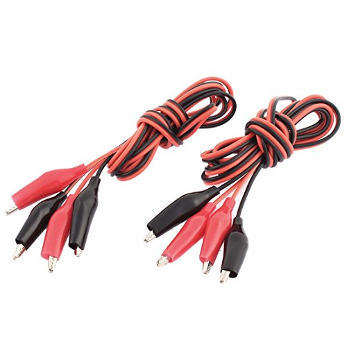 uxcell Dual Ended Alligator Clip Test Probe Lead Cable 1.5M Long 2 Pcs