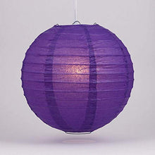 Load image into Gallery viewer, Quasimoon PaperLanternStore.com 14 Inch Purple Even Ribbing Round Paper Lantern (10 Pack)
