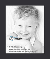 16x20 Smooth Black / Black Custom Mat for Picture Frame with 12x16 opening size (Mat Only, Frame NOT Included)