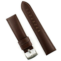 B & R Bands 24mm Brown Calf Leather Watch Band Strap - Medium Length