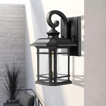 Load image into Gallery viewer, Emliviar Outdoor Wall Lantern Lights, 1-Light Exterior Wall Sconce Lamp, Black Finish with Clear Seeded Glass, 2084B BK
